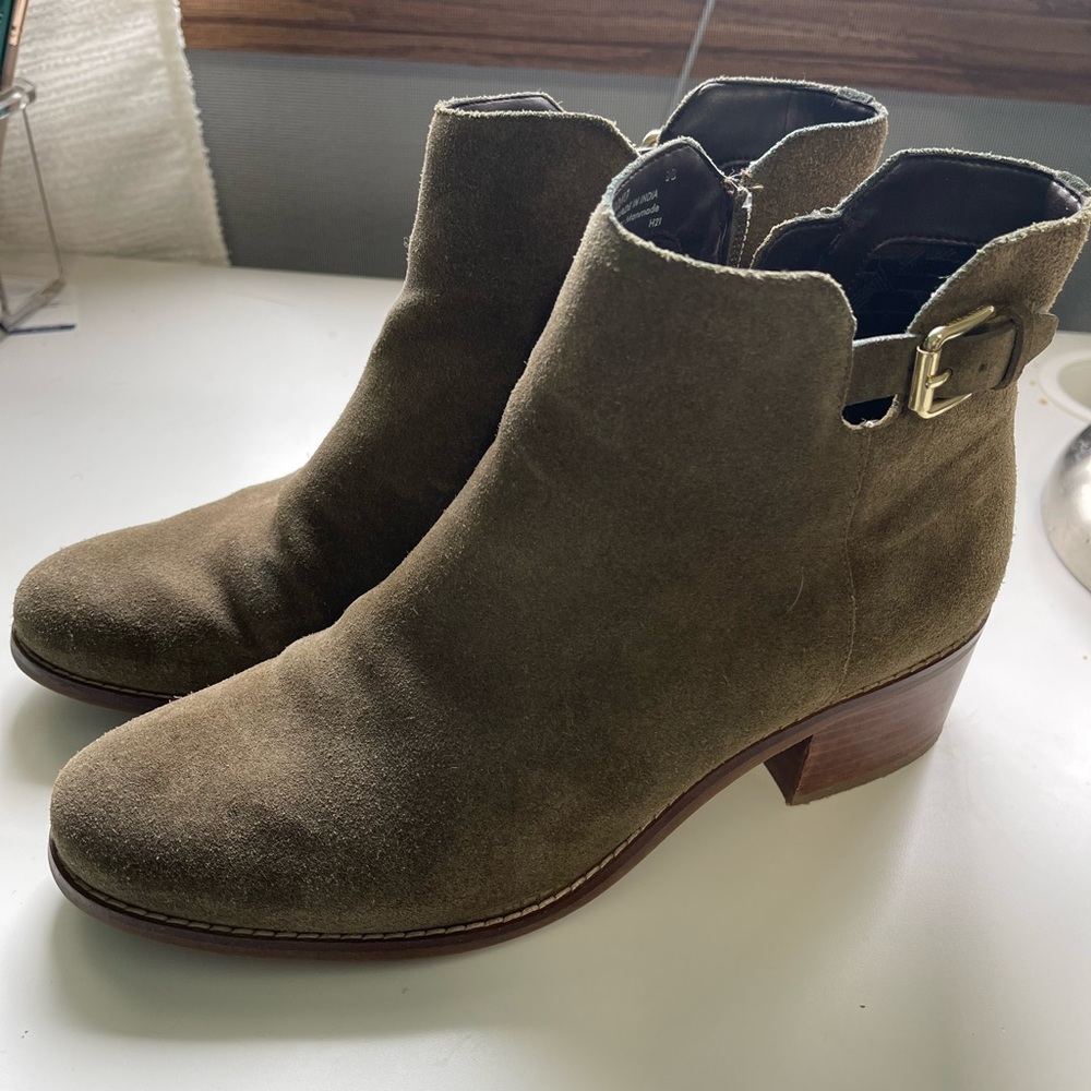 Cole Haan Green suede bootie